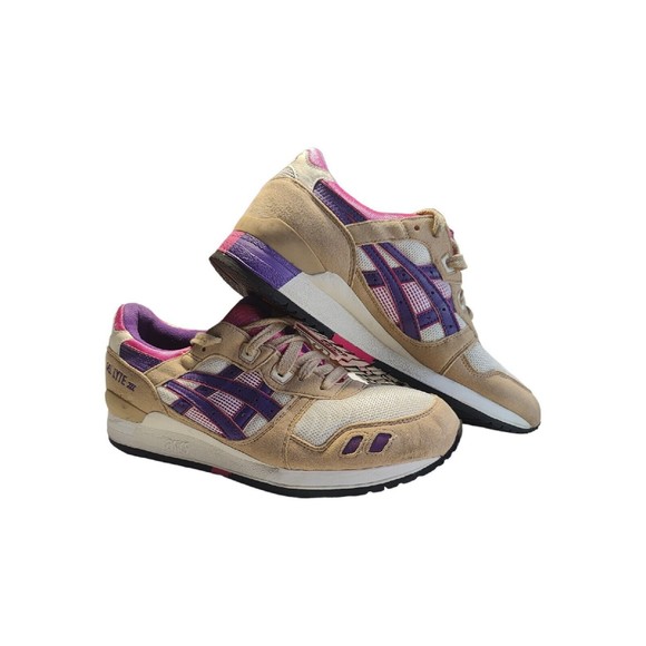 ASICS Other - Asics Gel Lyte III Le Creme Ronnie Fieg RF KITH Cream/Purple  Sz 9 1/2